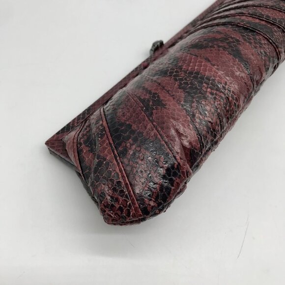Kotur Pink And Black Snakeskin Clutch - Picture 9 of 10